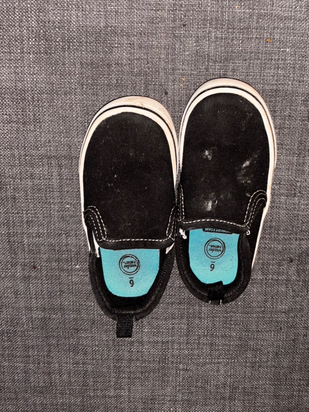 Kids Black Slip-On Canvas Shoes - Size 6